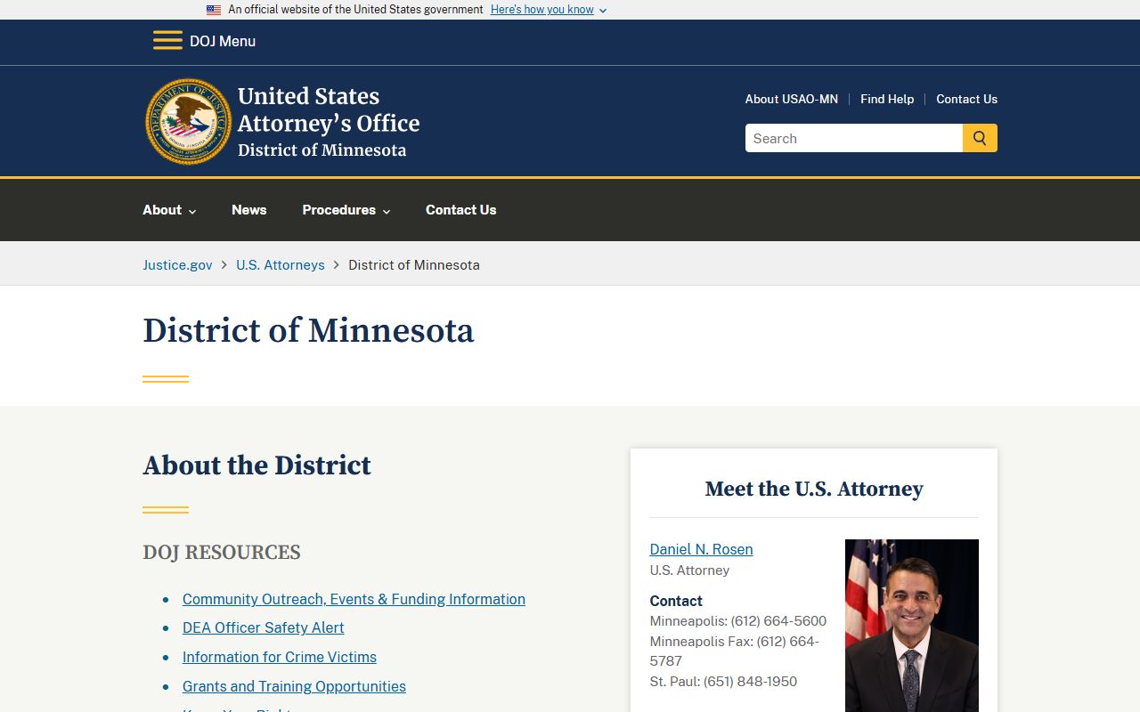 Big Stone County arrest records federal prosecutor context source