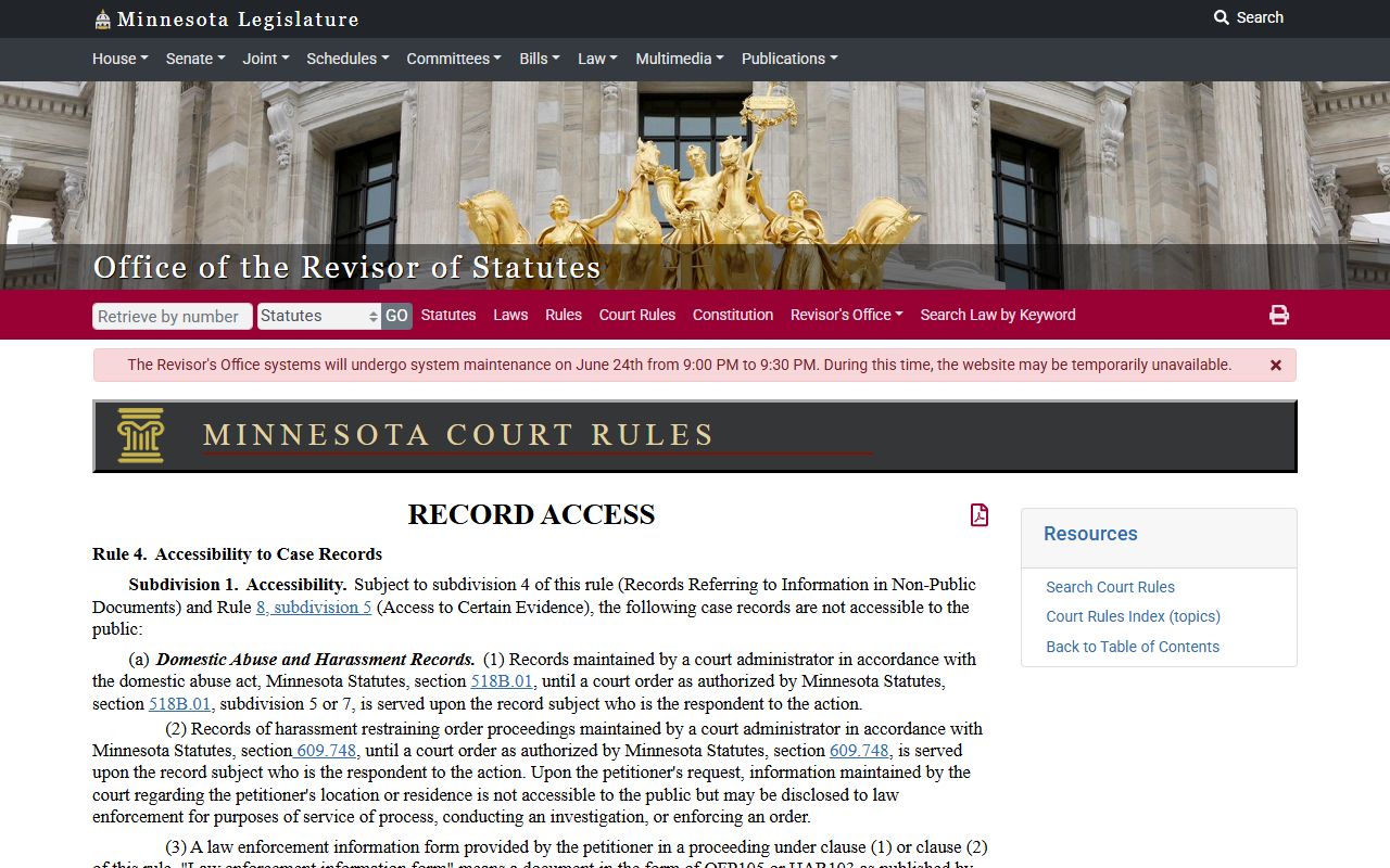 Big Stone County court records Rule 4 public access source