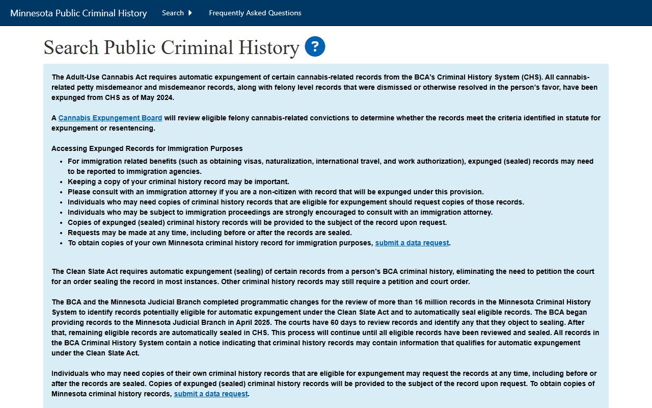 Big Stone County criminal court records BCA public criminal history search