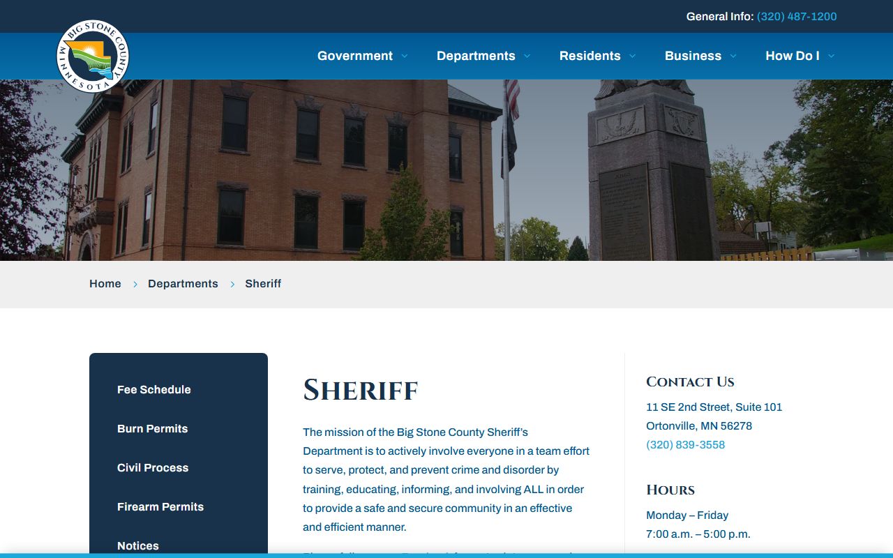 Big Stone County warrant records sheriff source